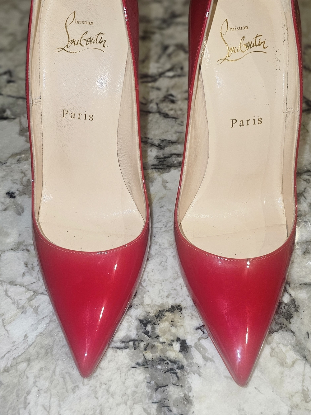 Christian Louboutin Red Patent Pointed-Toe Pumps